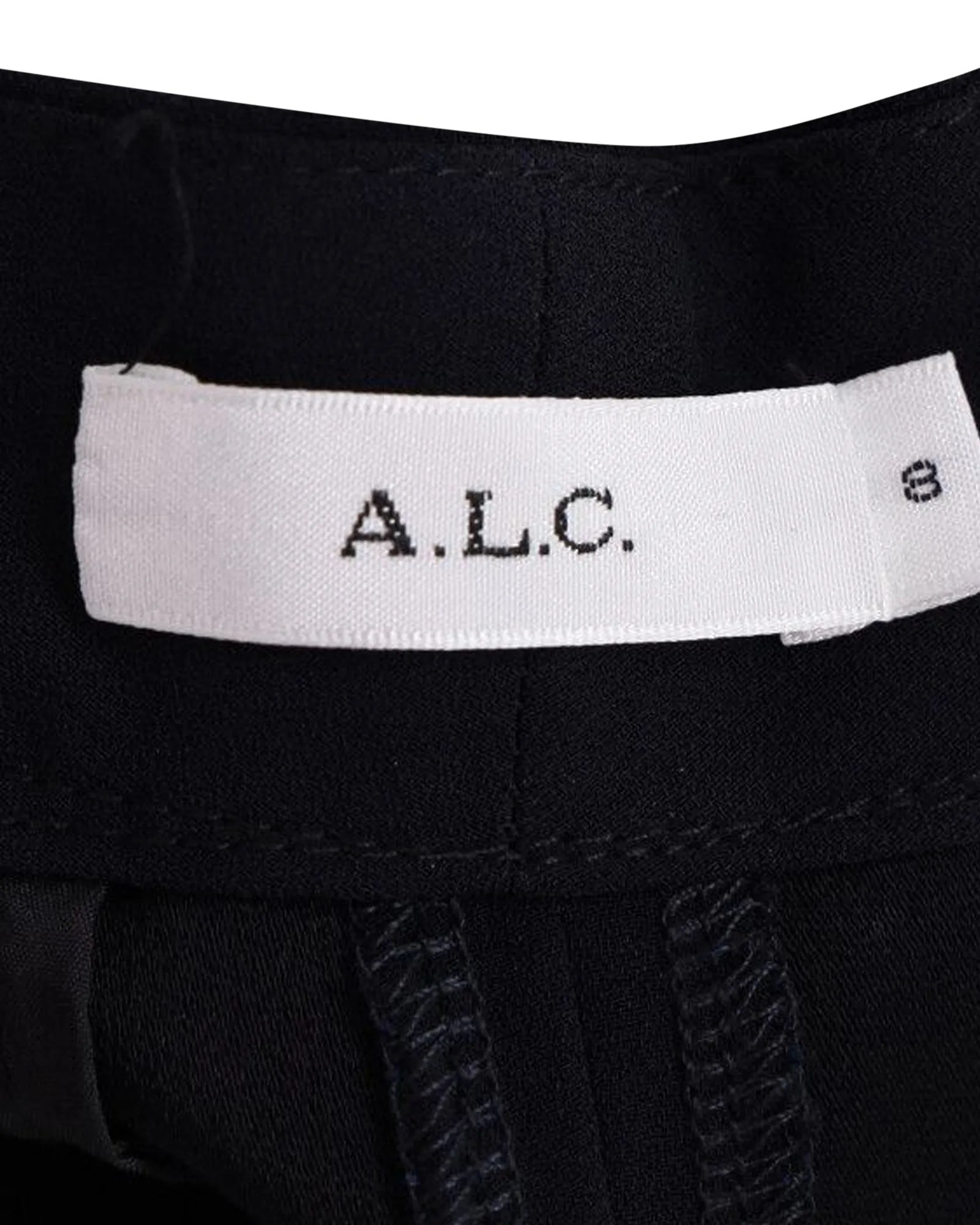 A.L.C. Back Cut-Out Olive Jumpsuit in Black Polyester