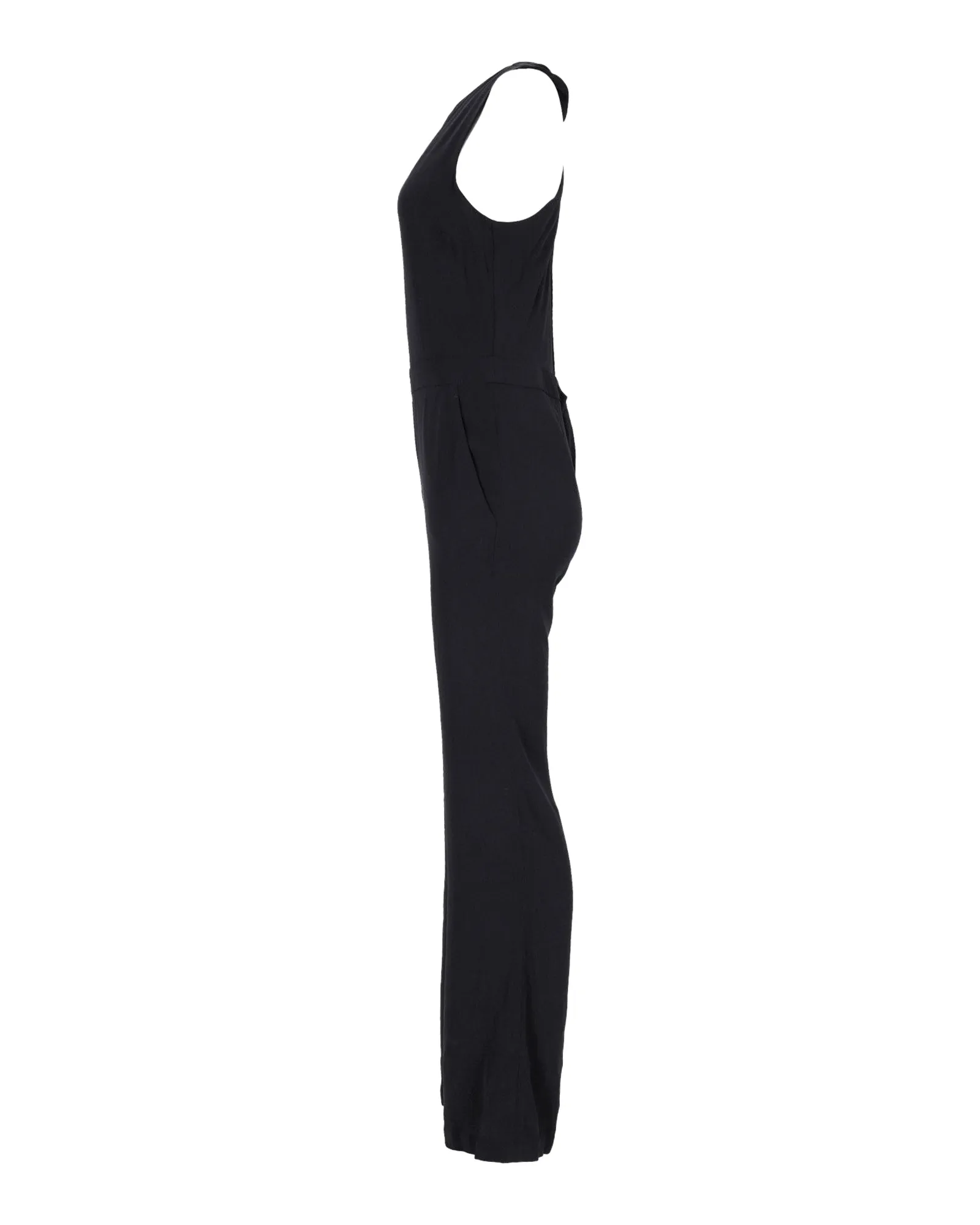 A.L.C. Back Cut-Out Olive Jumpsuit in Black Polyester
