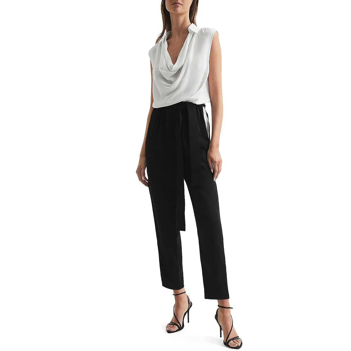 Allie Womens Colorblock Sleeveless Jumpsuit