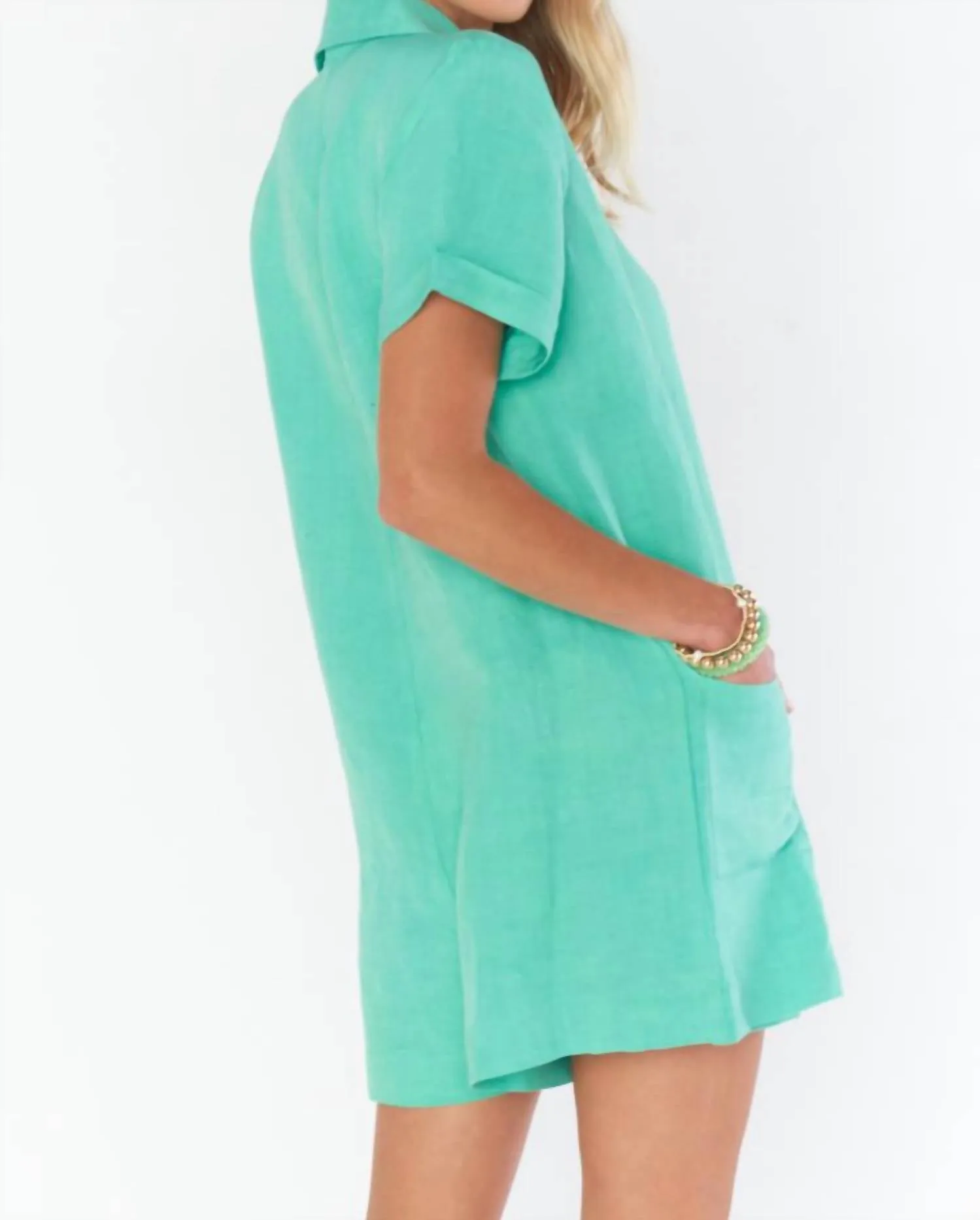 Bicoastal Blazer Romper In Seafoam