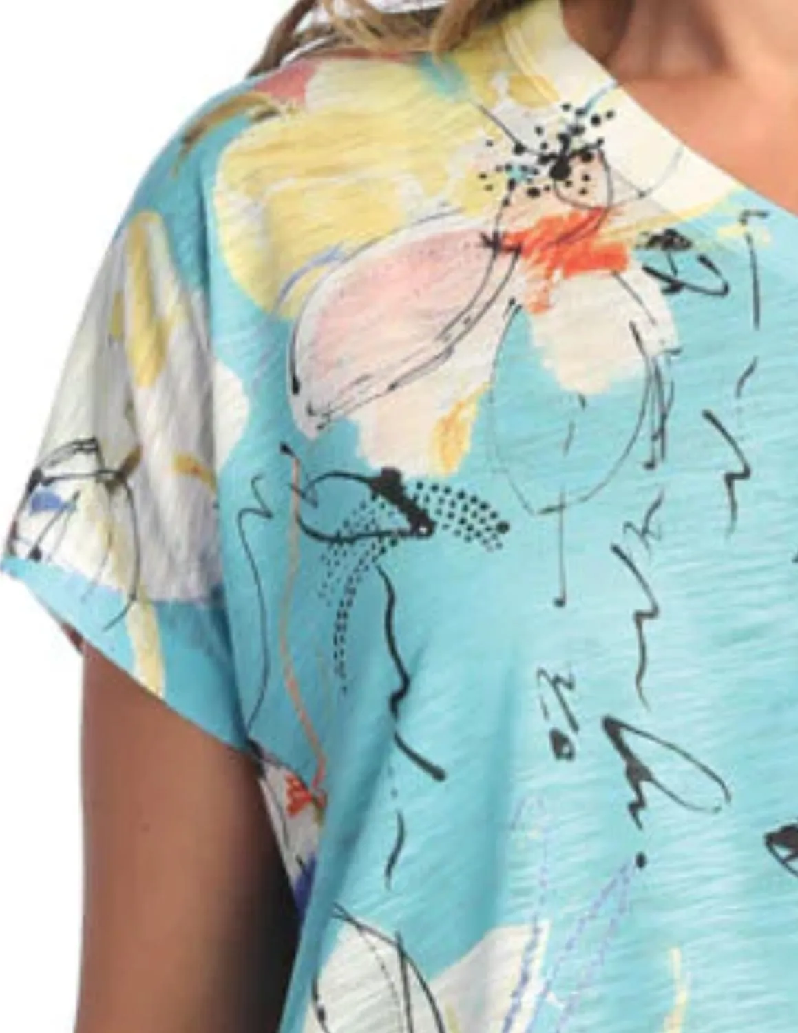 Bora Bora Cap Sleeve Top In Turquoise