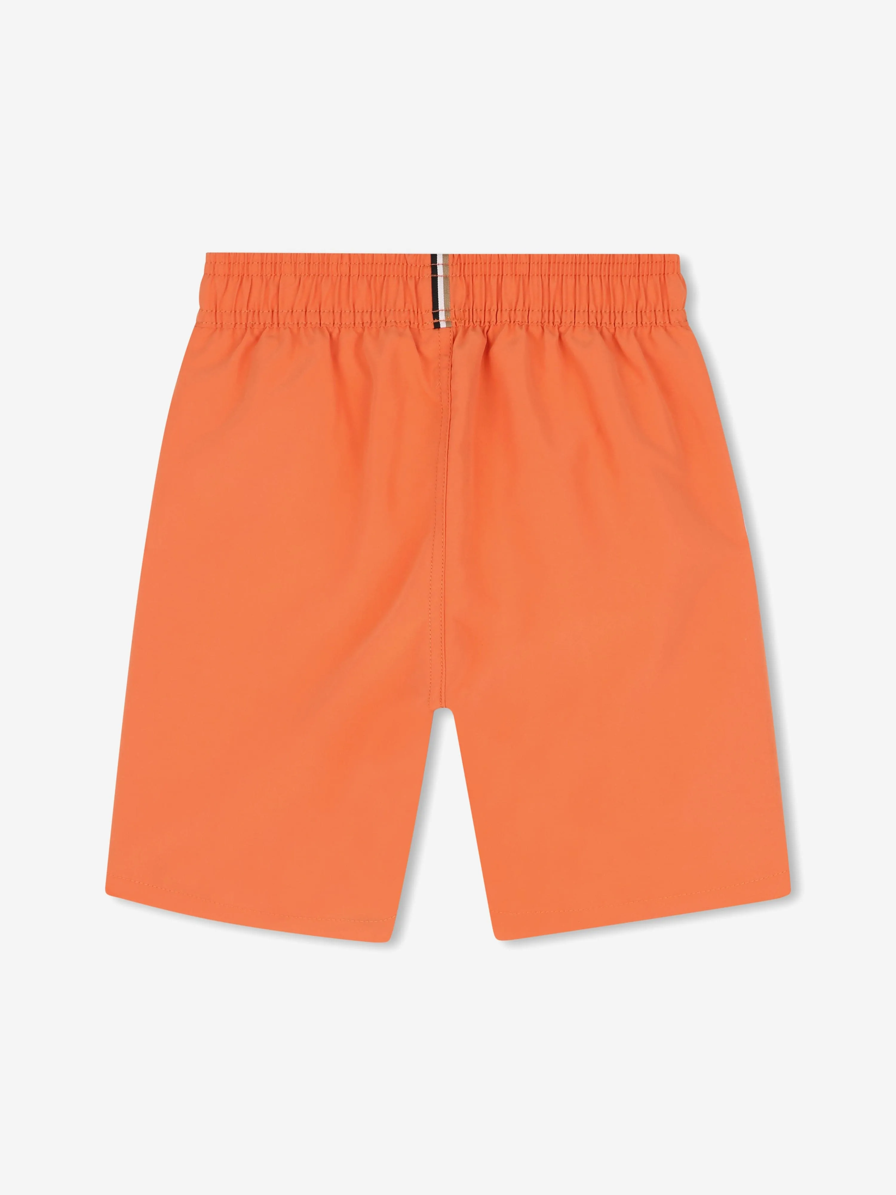 BOSS Boys Logo Print Swim Shorts in Orange