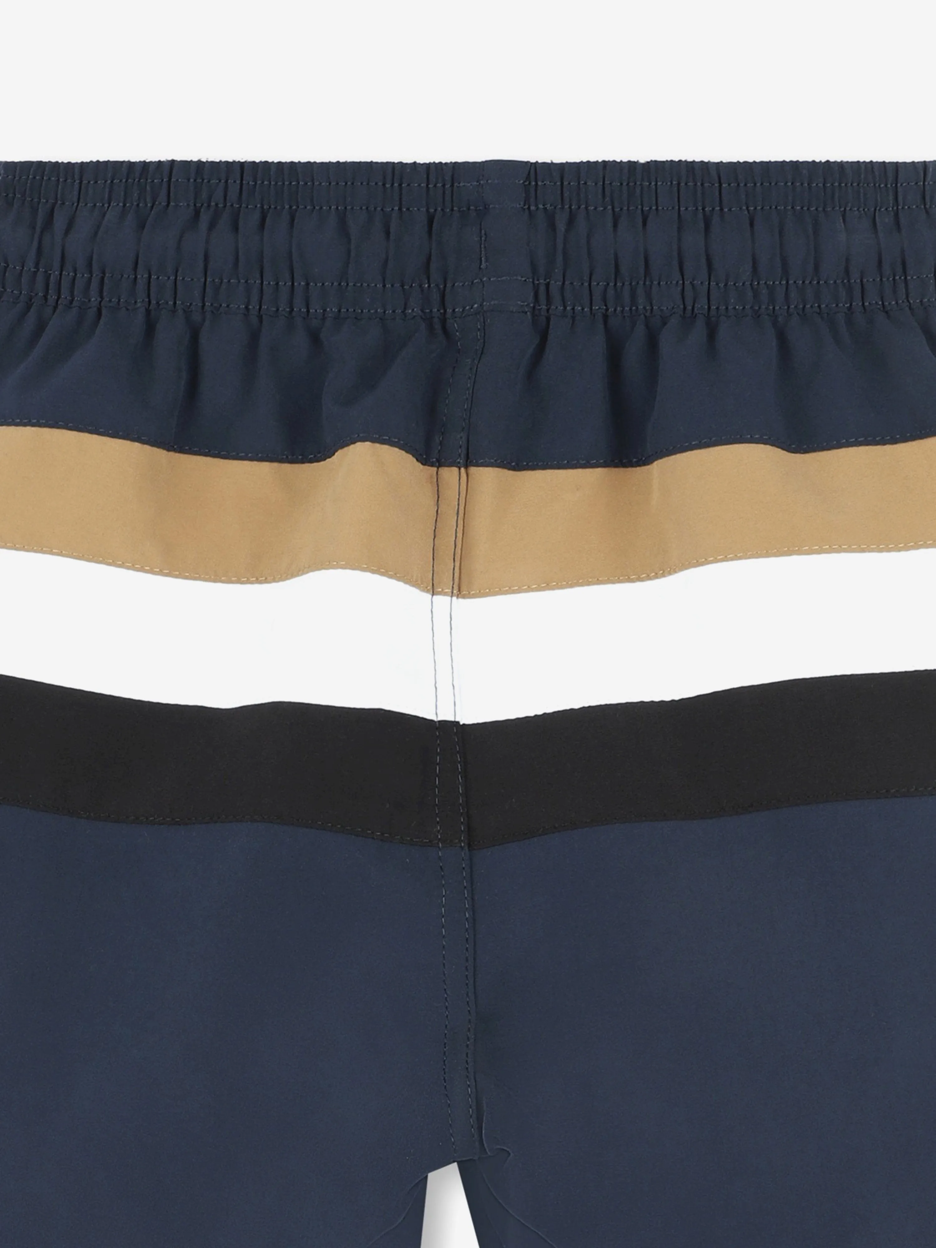 BOSS Boys Striped Swim Shorts in Navy
