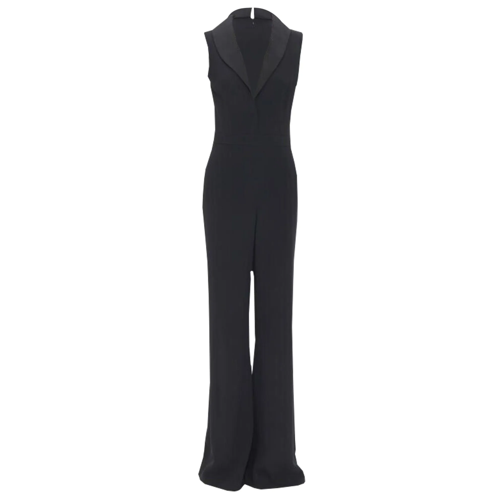 Brandon Maxwell shawl collage plunge wide leg evening jumpsuit