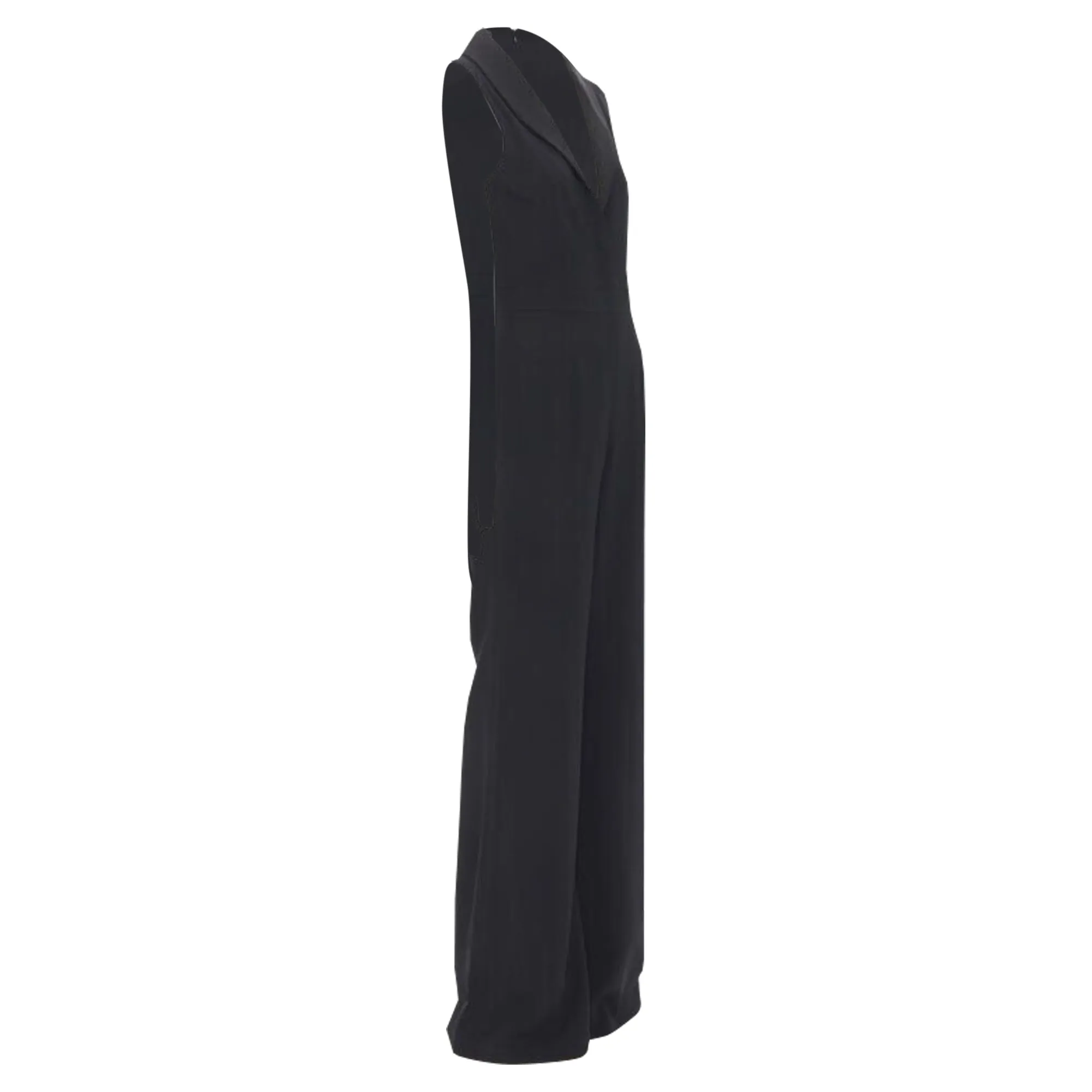 Brandon Maxwell shawl collage plunge wide leg evening jumpsuit