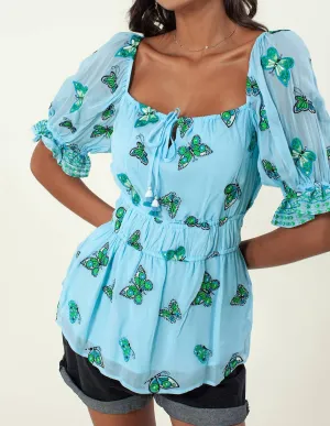 Butterfly Top 22Bf2149 In Blue