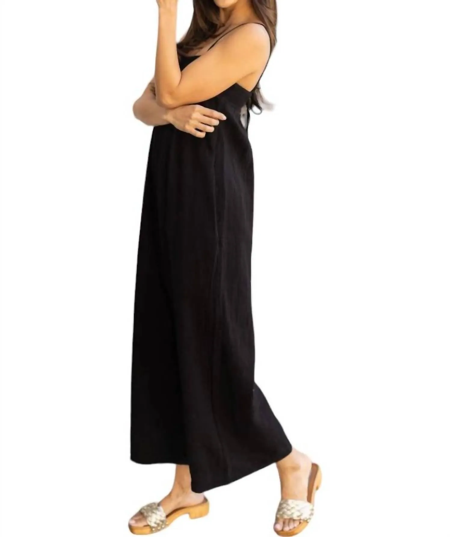 Cami Wide Leg Jumpsuit In Black
