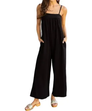 Cami Wide Leg Jumpsuit In Black