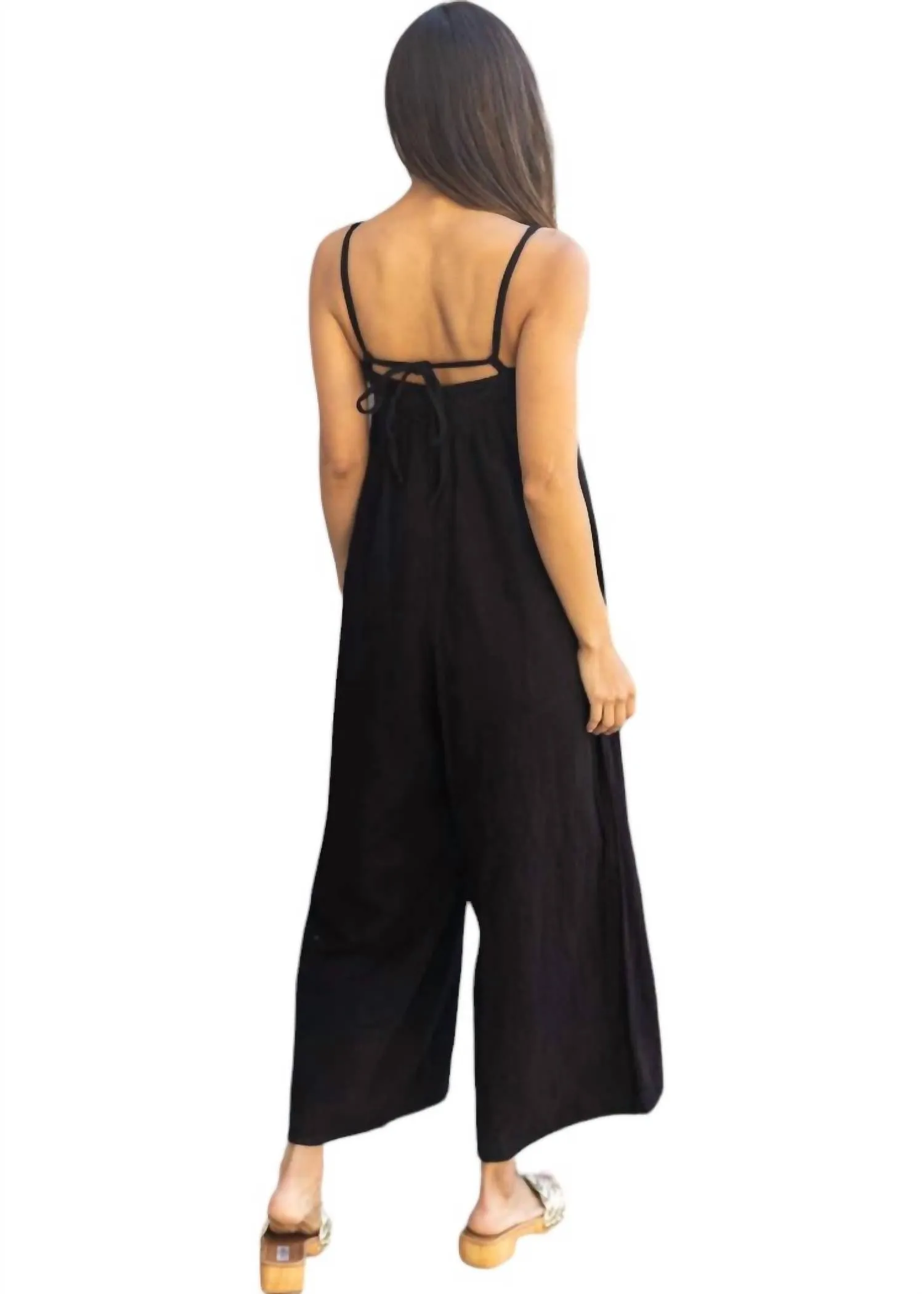 Cami Wide Leg Jumpsuit In Black