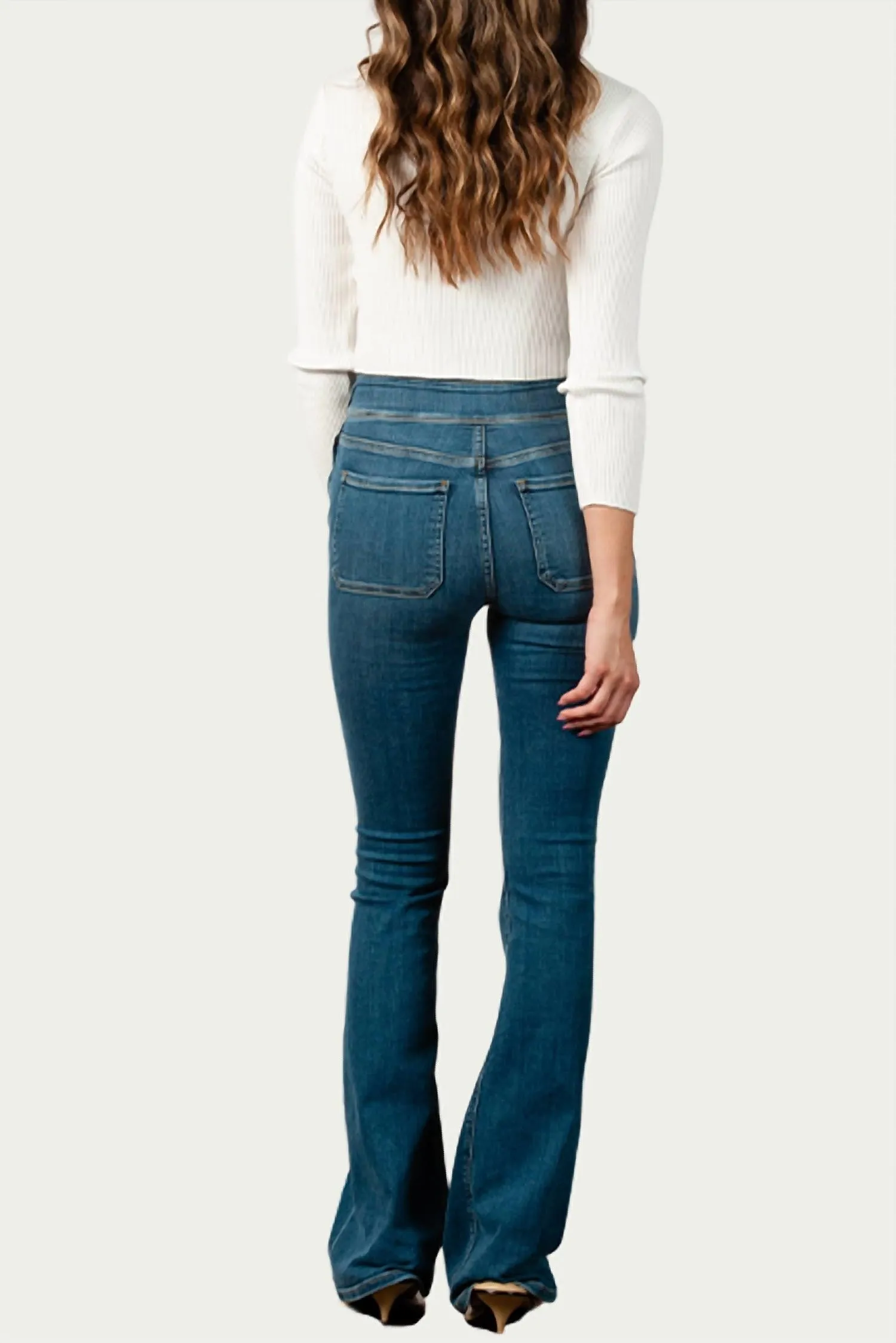 Cutout Ribbed Stretch-Knit Top In White