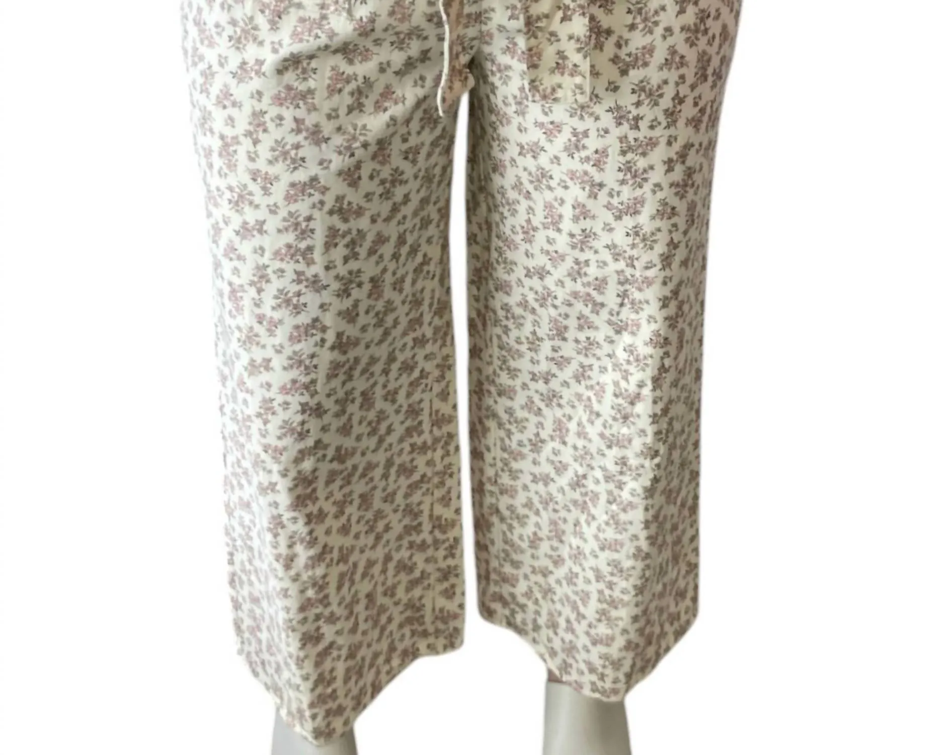 Floral Ruffle Jumpsuit In Cream/pink