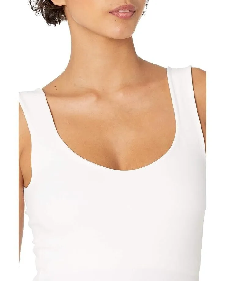 Free People Bodysuit Women's L-XL White Stretch Fit Low U Back One-Piece VSQ124