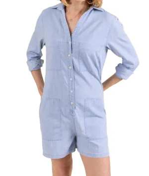 Fulton Romper In Classic Denim