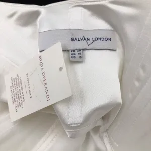 Galvan Signature satin jumpsuit in cream top with black pants