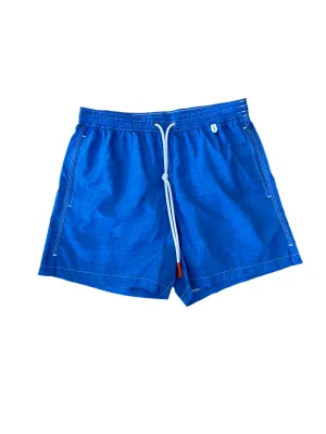 Isaia Mens Solid Bright Blue Swim Trunk