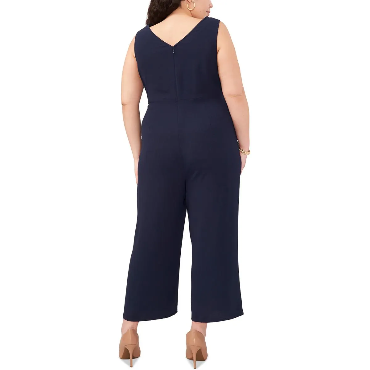 Island Oasis Womens Tie Waist Wide Leg Jumpsuit