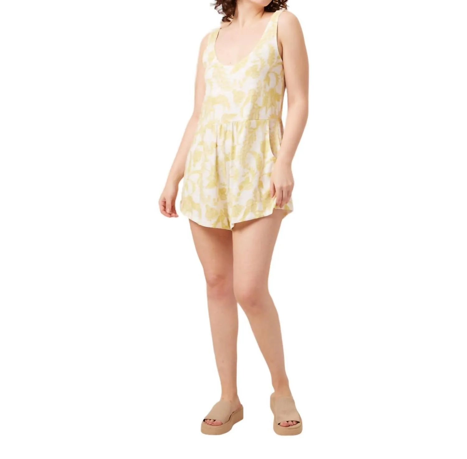 Ivy Romper In Chartreuse Toille