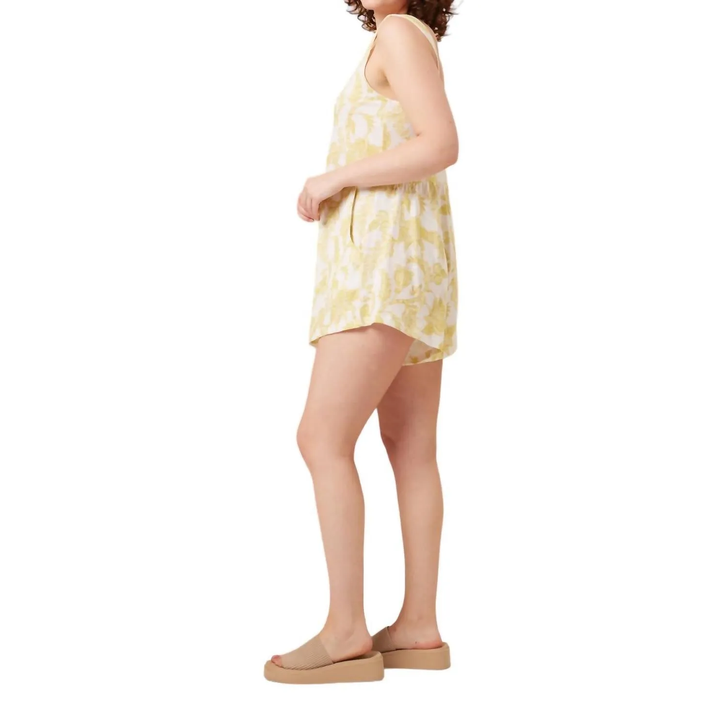 Ivy Romper In Chartreuse Toille