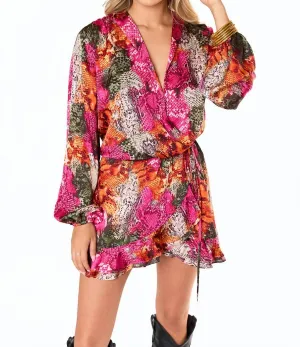 Jace Longsleeve Romper In Frio River
