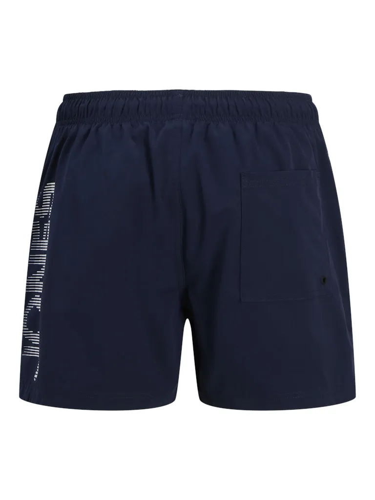 Jack & Jones Maui Stripe Swim Shorts Navy
