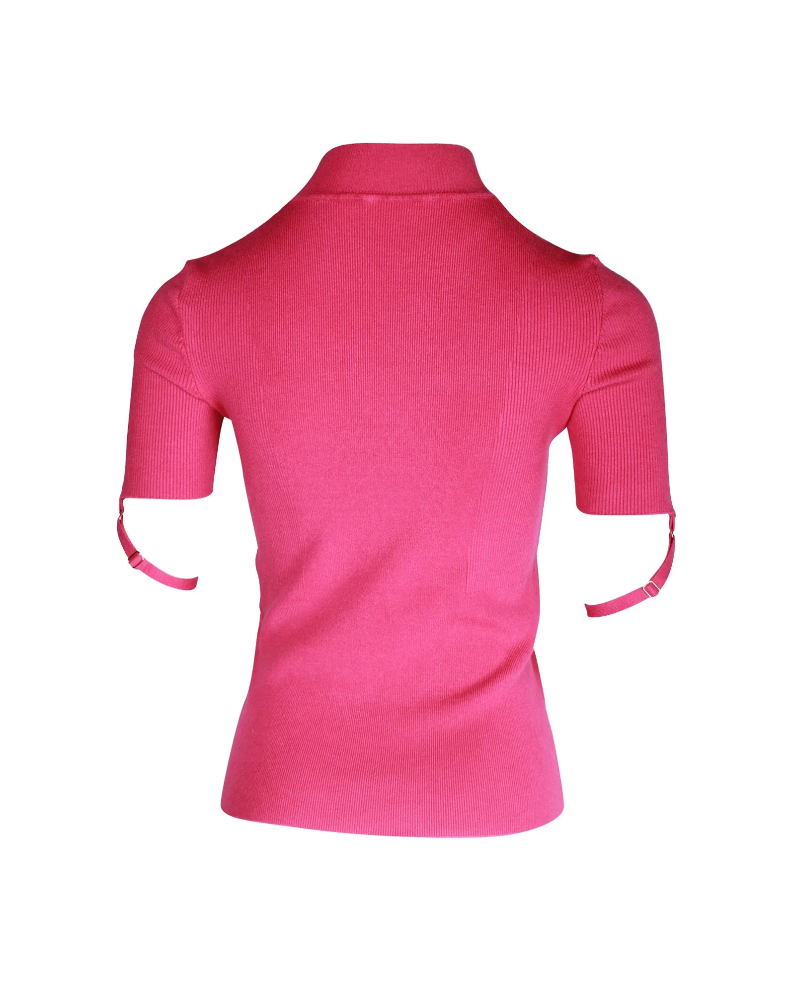 Jacquemus La Maille Torre Ribbed Top in Pink Viscose