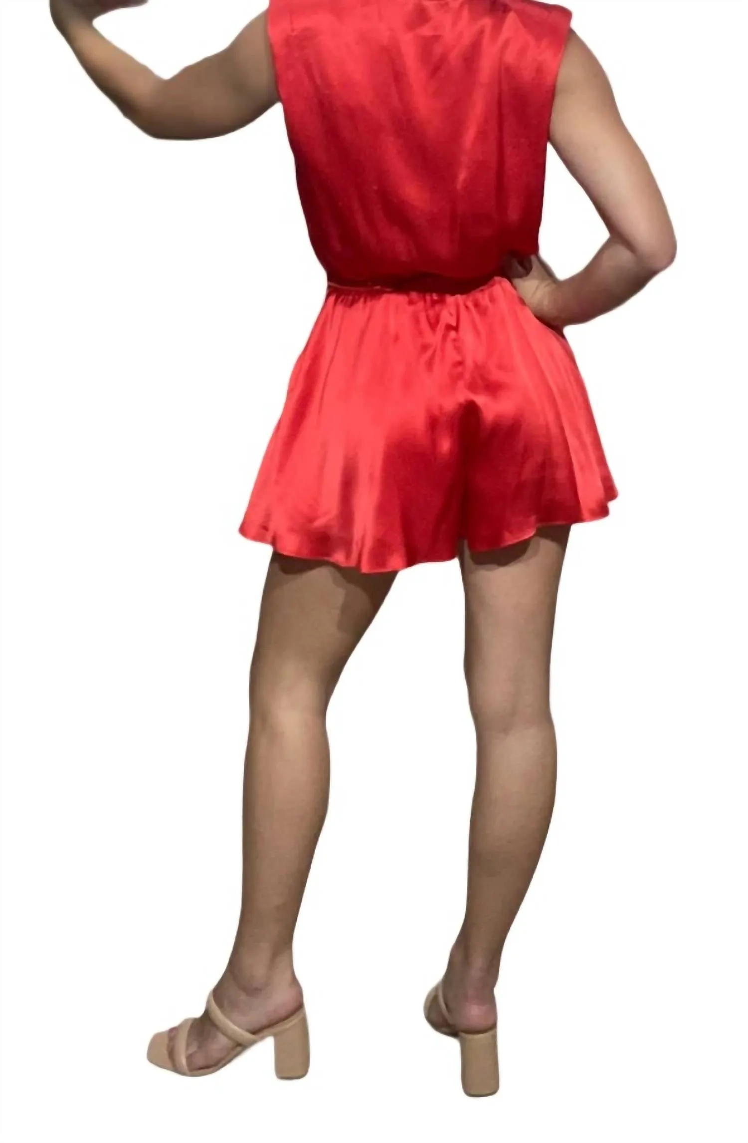 Lamarca Silk Romper In Candy Apple