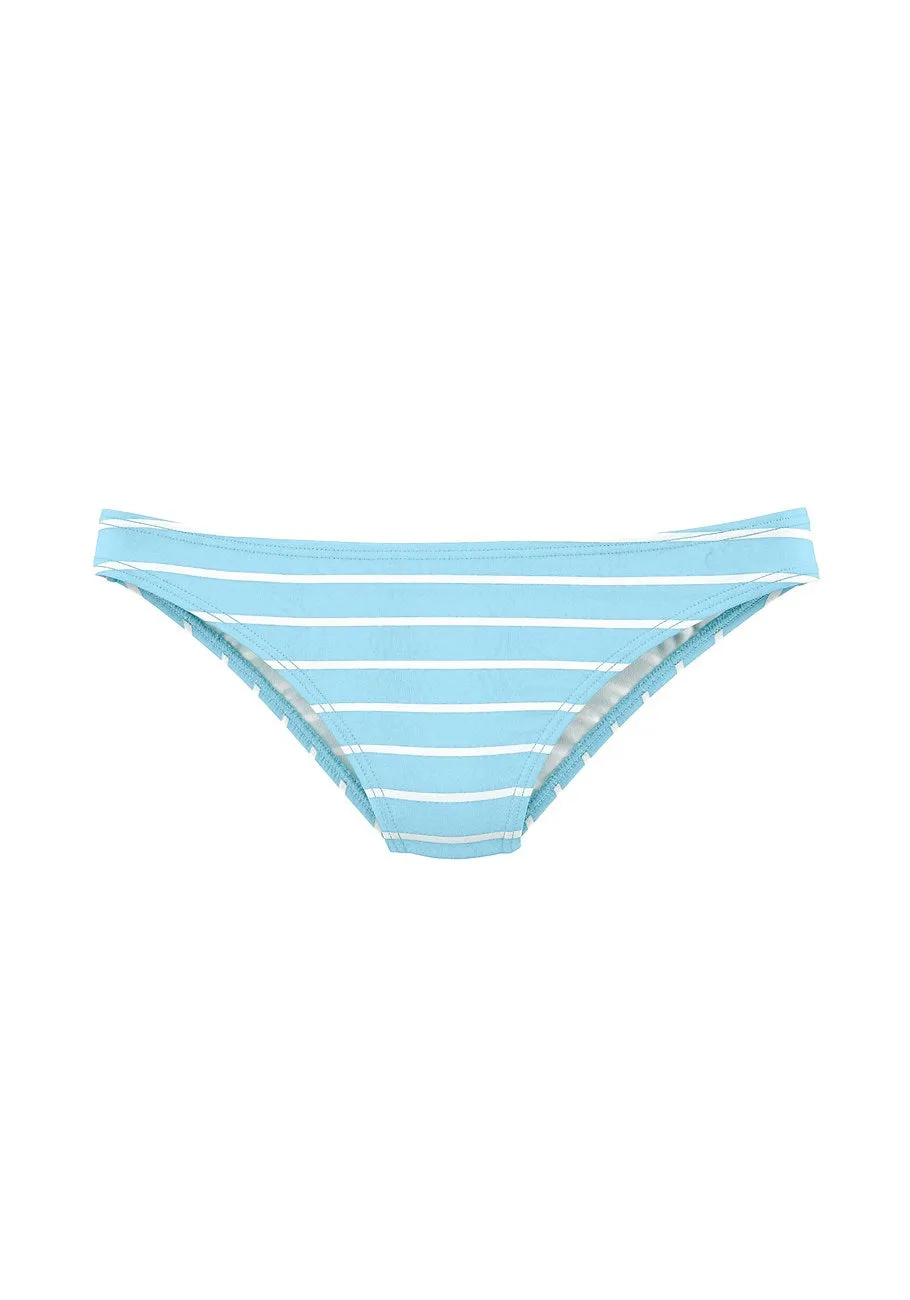 LASCANA Women's Striped Classic Bikini Swim Bottom