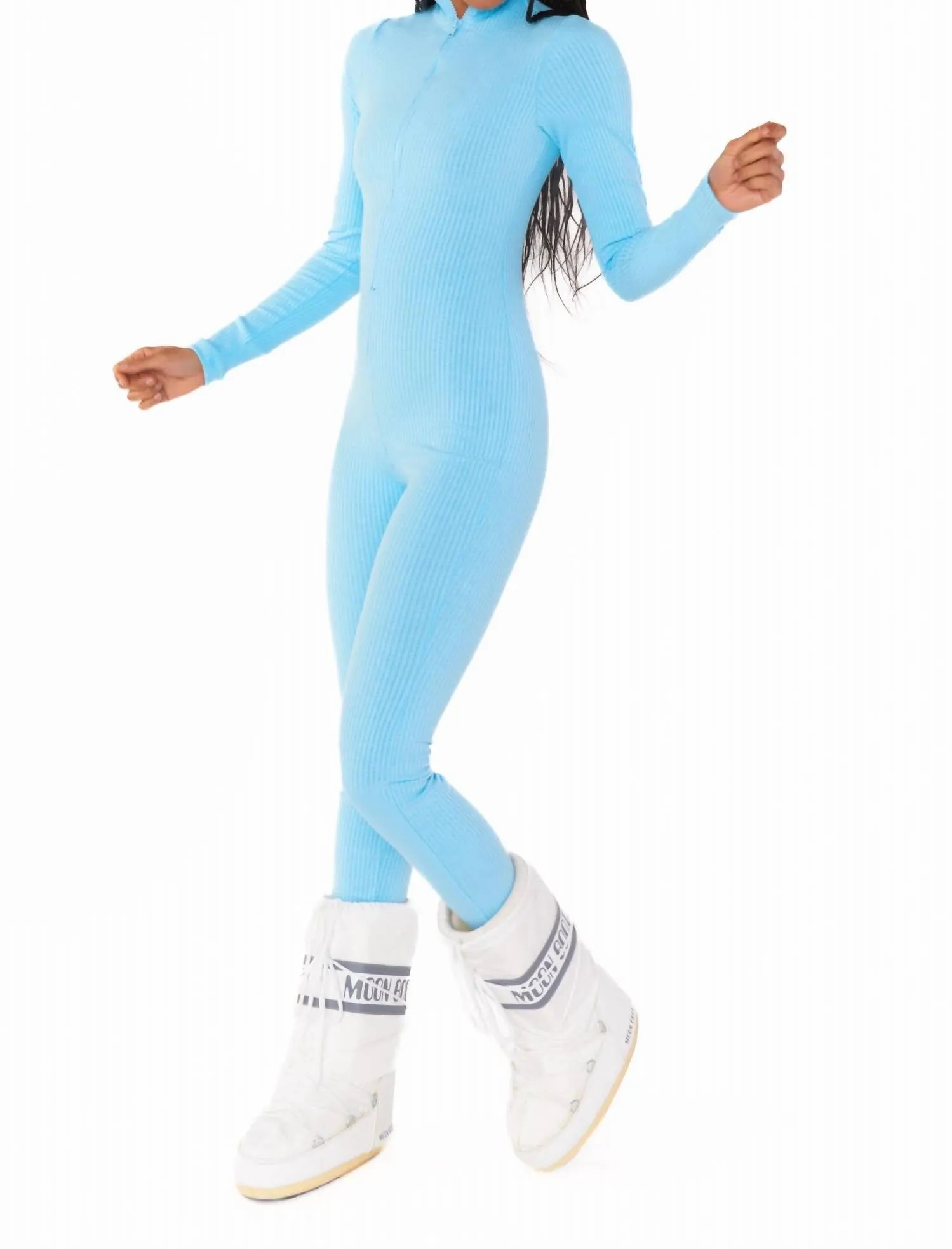 Lodge Knit Onesie In Powder Blue