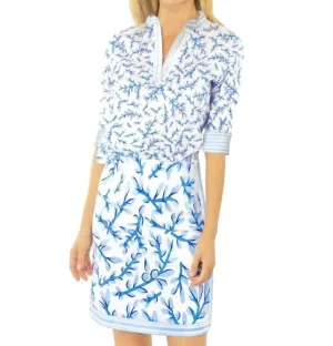 Mandarin Top - Weed Wacker In White/blue
