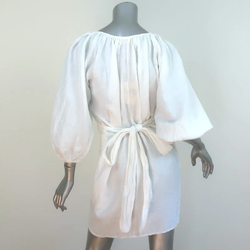 Mara Hoffman Swim Mini Wrap Dress Coletta White Linen Size Extra Small NEW