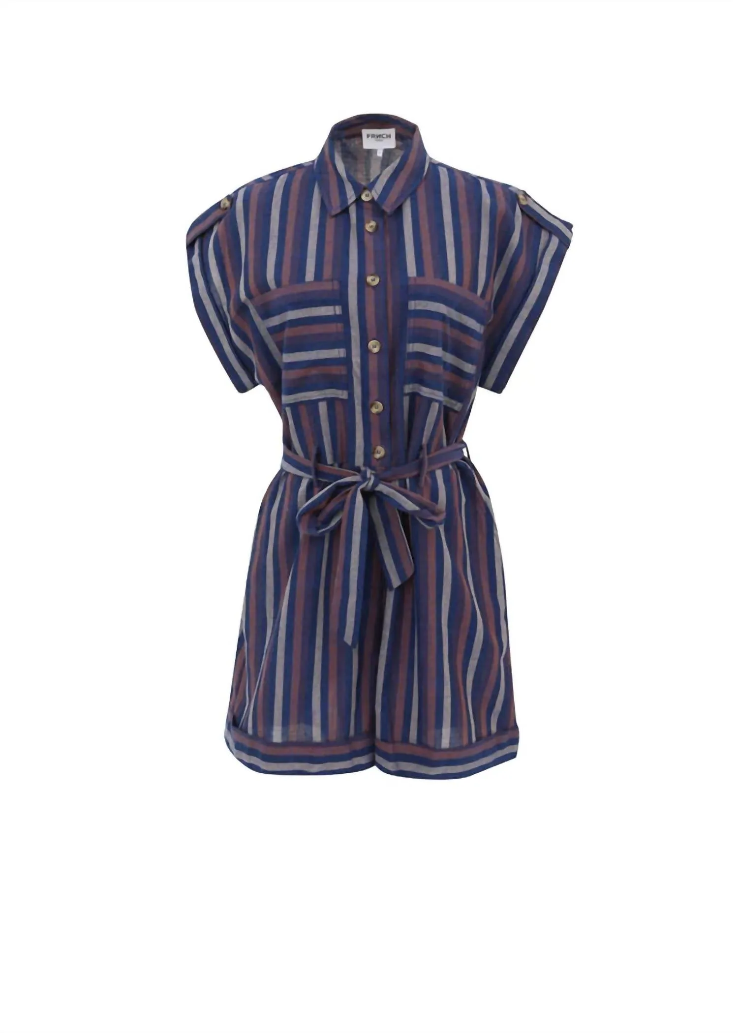 Melina Woven Romper In Electric Blue