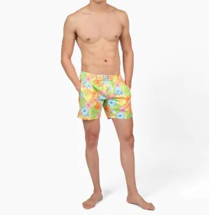 Men's Happy Hula Swim Trunks In Yellow
