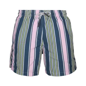 Mixed Swim Trunk In Blue/pink Stripes