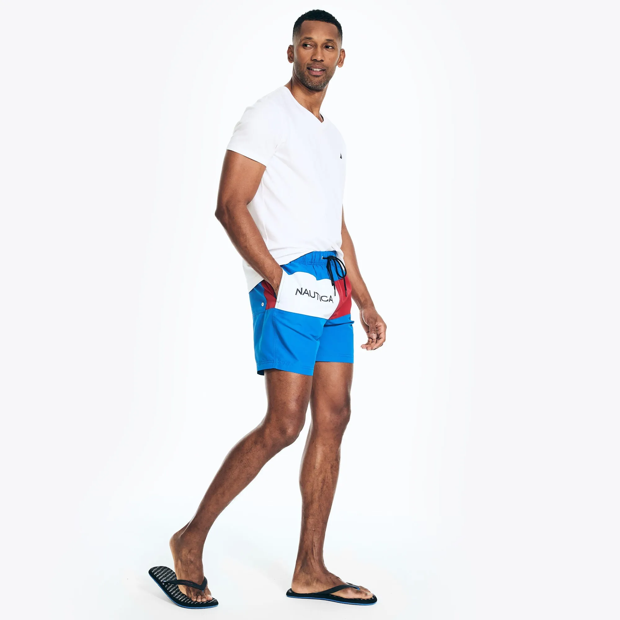 Nautica Mens 6" Heritage Flag Quick-Dry Swim