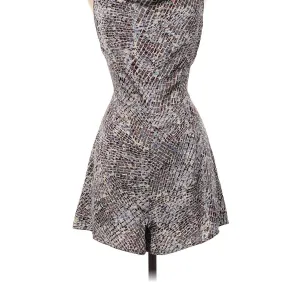 Open Back Spaghetti Strap Romper In Purple/silver