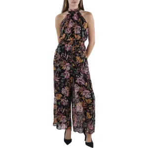 Petites Womens Full Length Smocked Jumpsuit