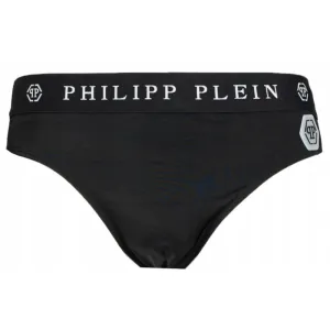 Philipp Plein Sleek Nylon Swim Briefs with Iconic Logo Men's Detail