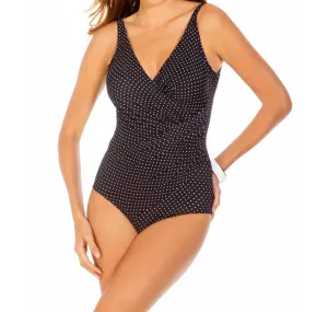 Pin Point Oceanus One Piece Swimsuit In Black