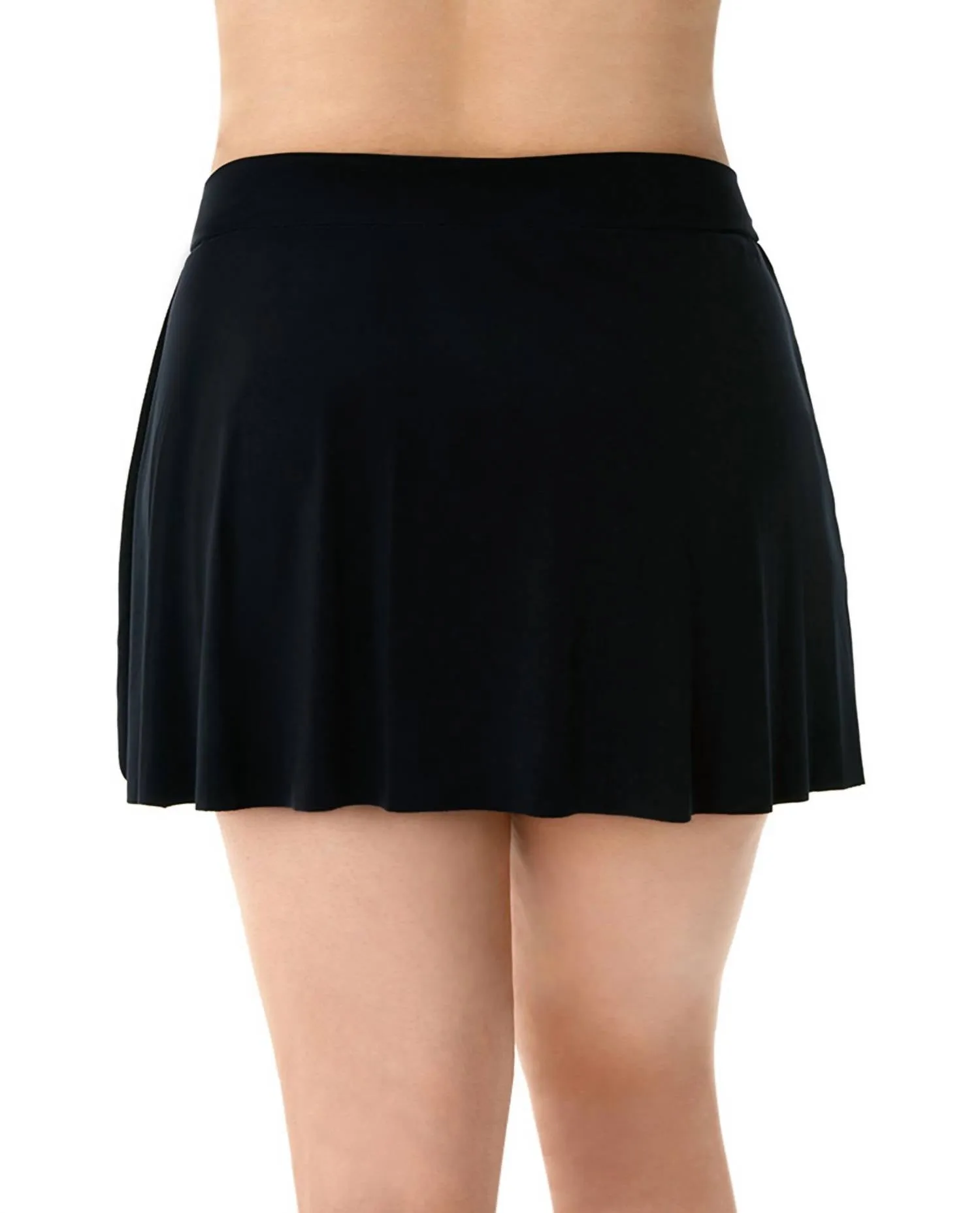 Plus Size Jersey Tennis Swim Skirt In Black