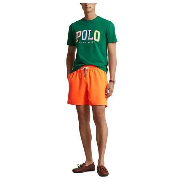 Polo Ralph Lauren Traveler Swim Trunks Men's Orange Polyester Pockets MXX201
