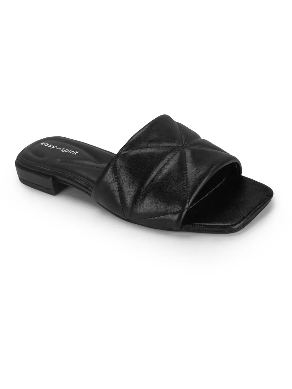 QUINCIE Womens Leather Open Toe Slide Sandals