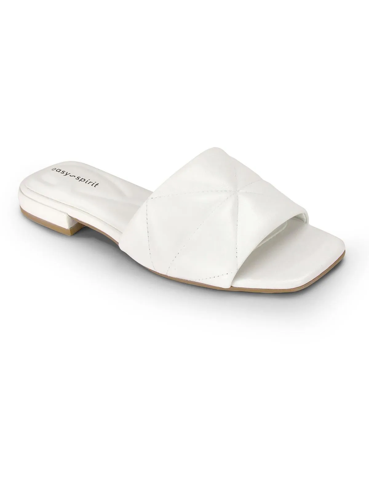 QUINCIE Womens Leather Open Toe Slide Sandals