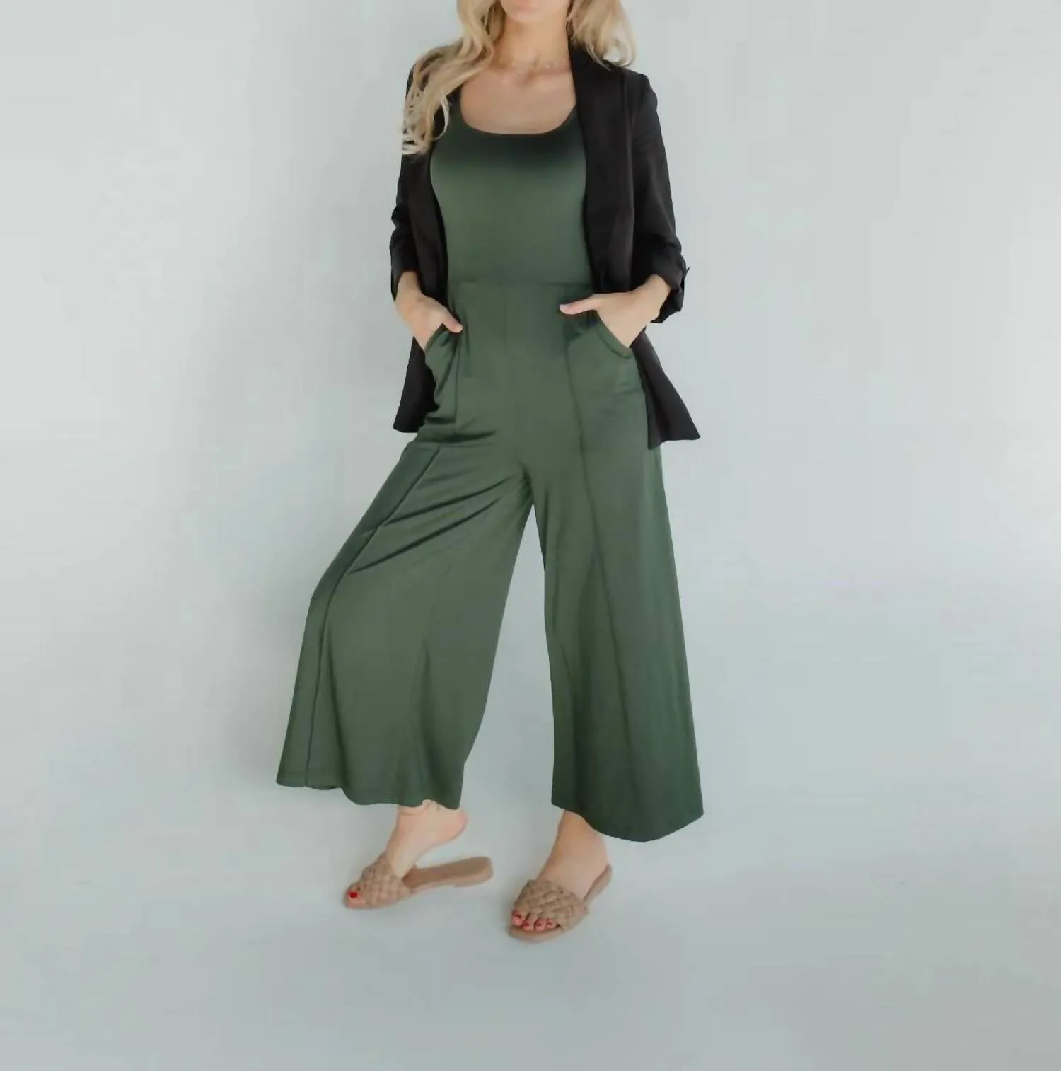 Rae Tailored Jumpsuit In Green
