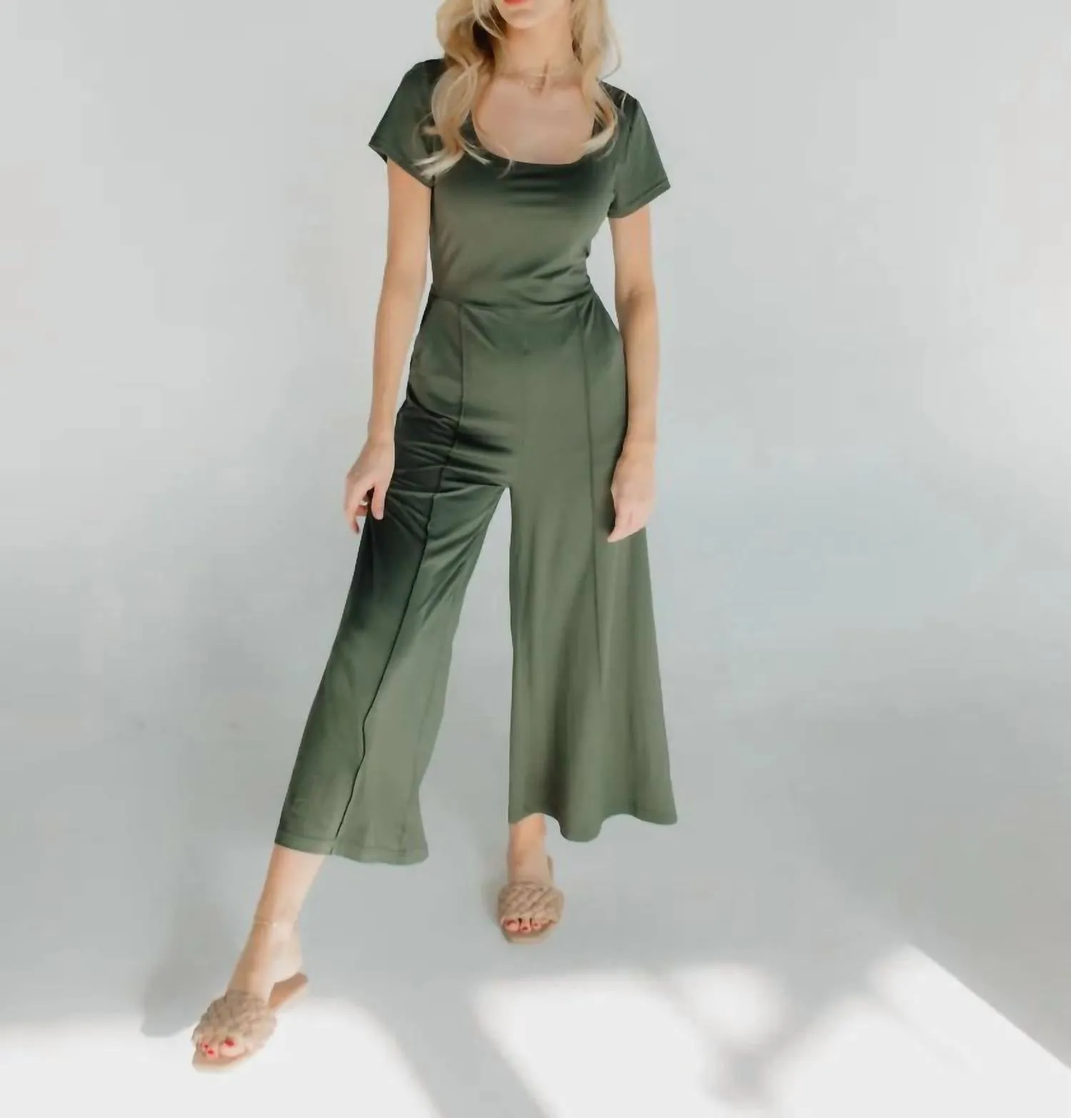 Rae Tailored Jumpsuit In Green