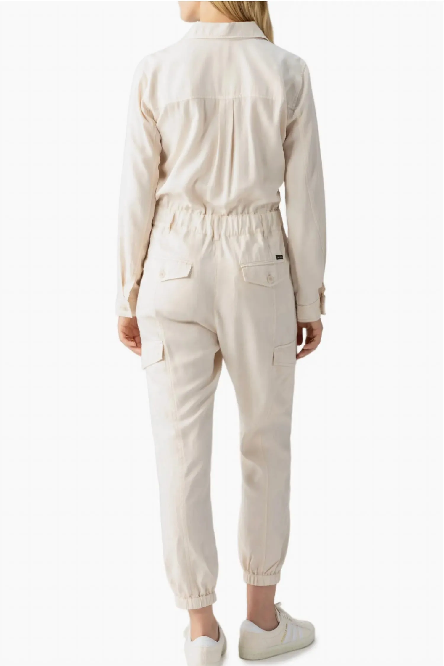 Rebel Long Sleeve Jumpsuit In Toasted Almond