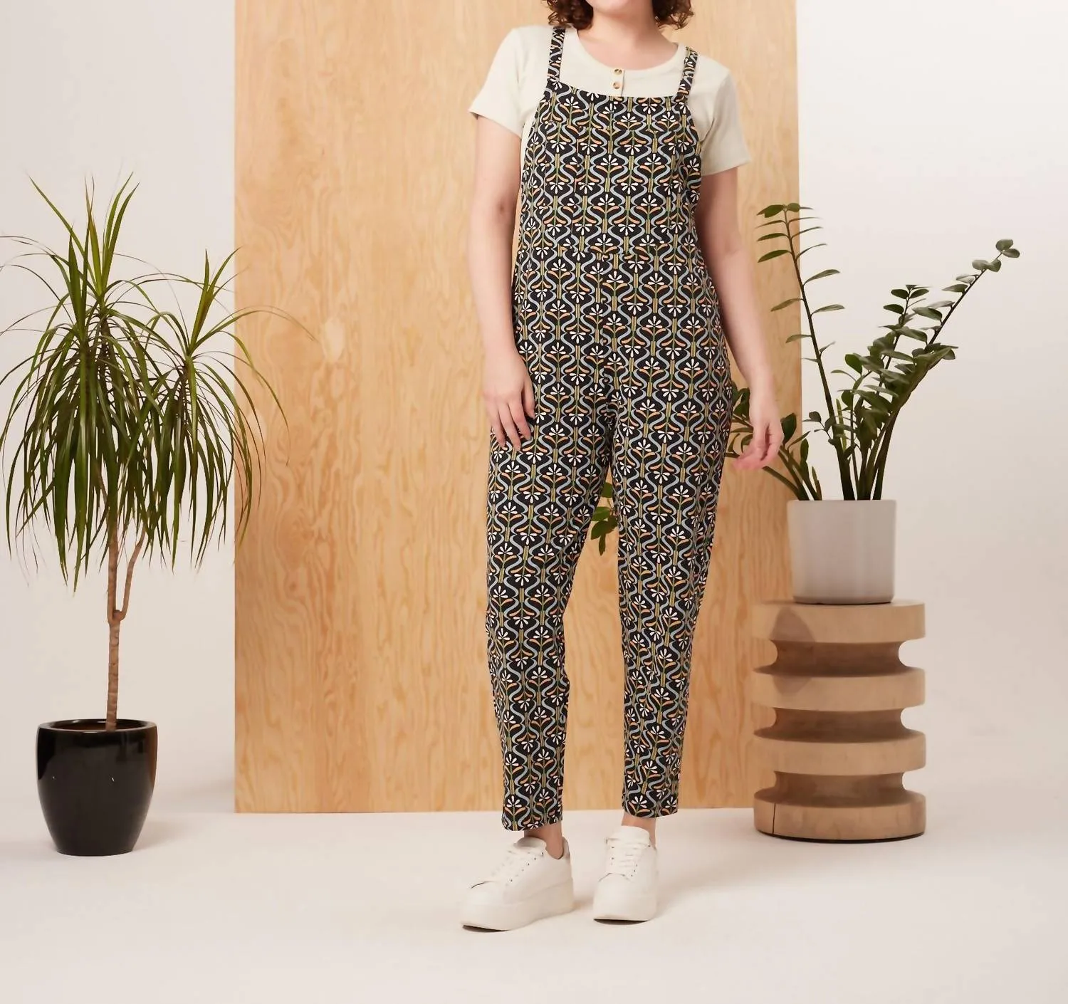 Rhythm Adjustable Overall In Retro Floral
