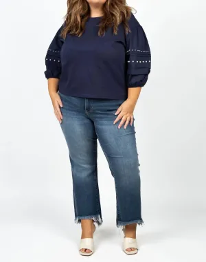 Royse Pearl Top - Plus In Navy