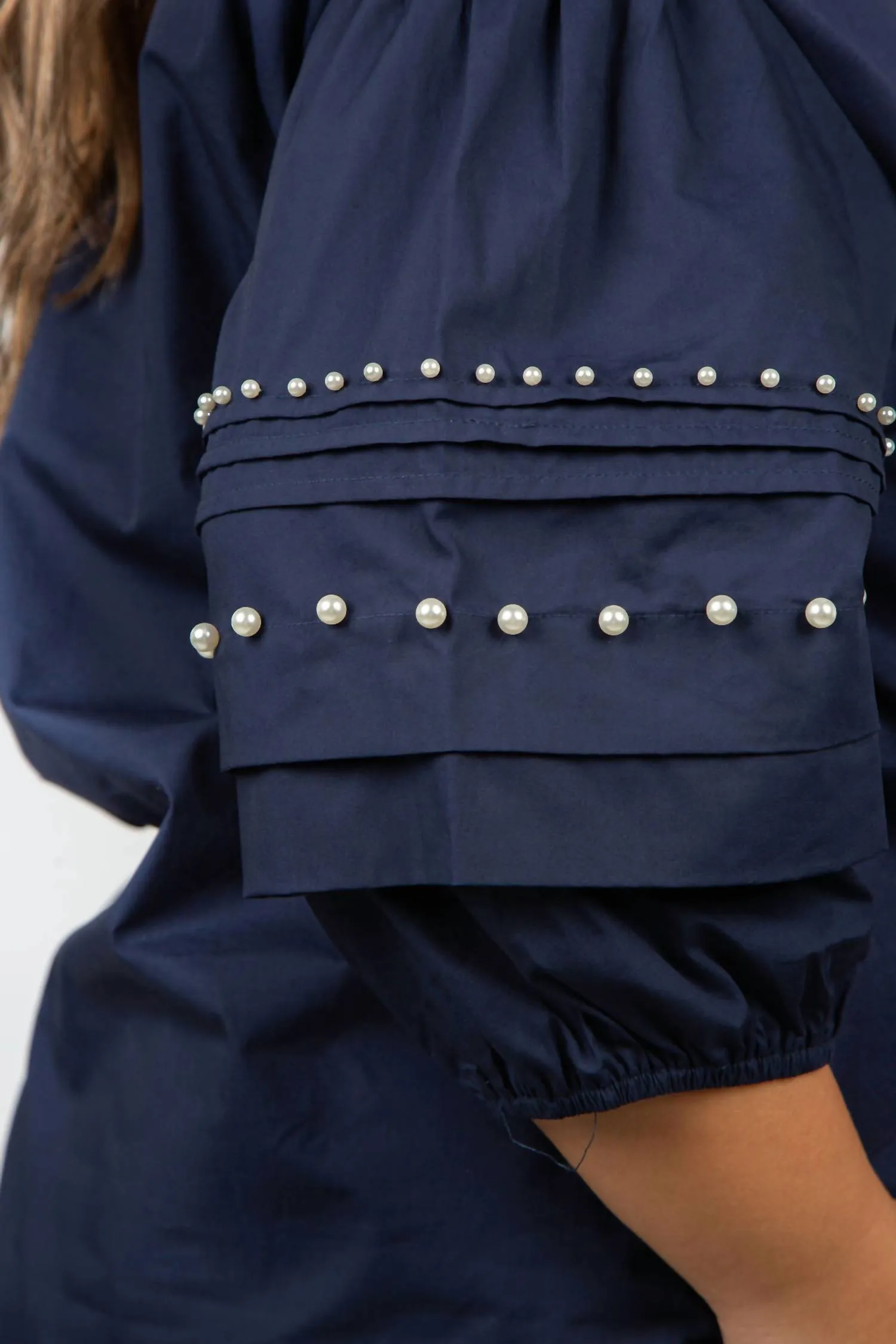 Royse Pearl Top - Plus In Navy