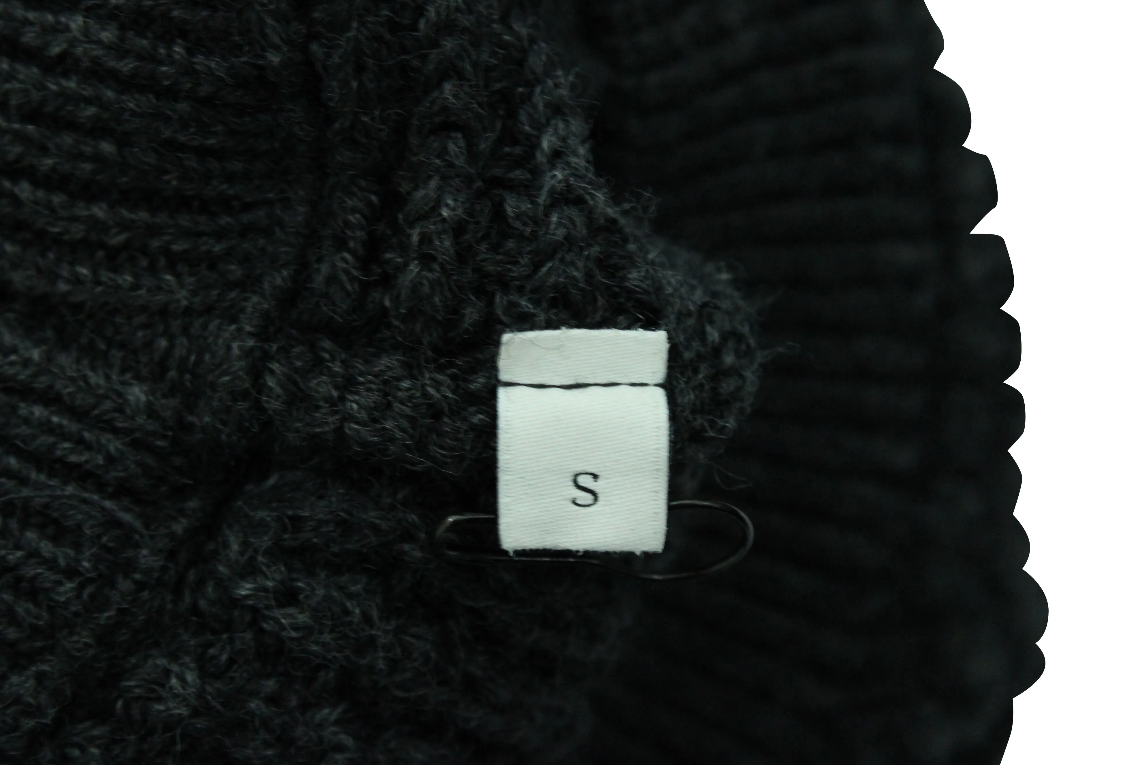 Sandro Paris Checked Pattern Texture Sweater in Dark Grey Wool