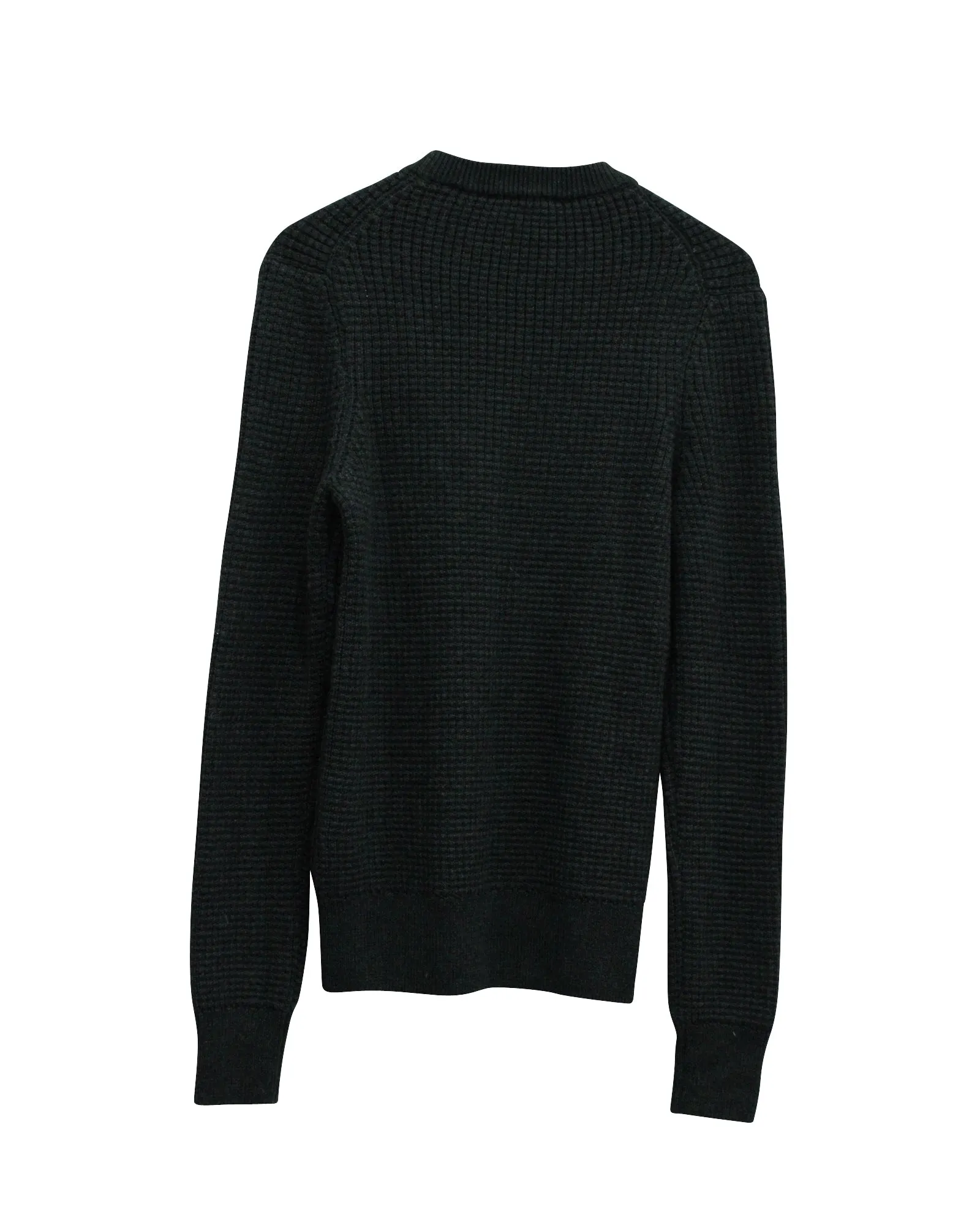 Sandro Paris Checked Pattern Texture Sweater in Dark Grey Wool